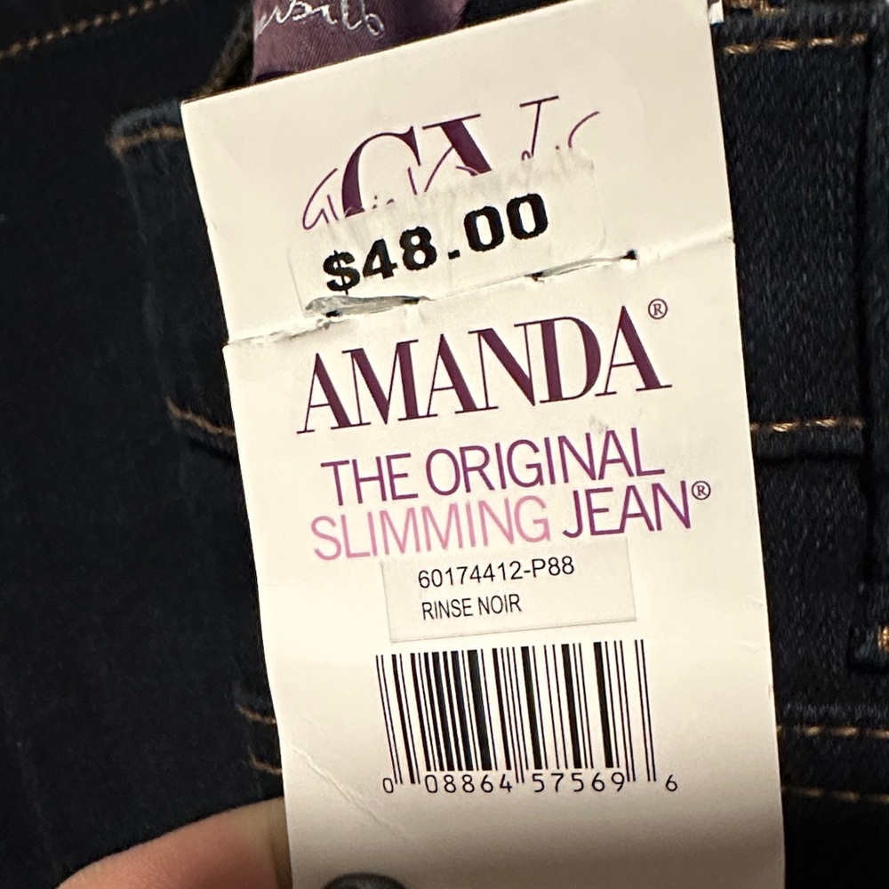 Gloria Vanderbilt size 14’Amanda Navy Jeans - Picture 2 of 5